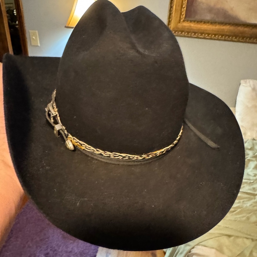 Classic Black Western Hat with Gold Braid